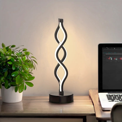 Lampe a poser design noire bureau portable plante
