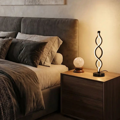 Lampe a poser design noire chambre boule soir