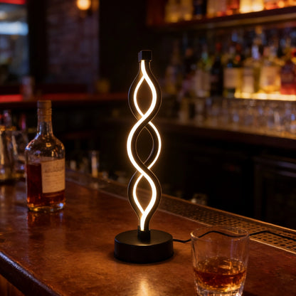 Lampe a poser design noire comptoir bar