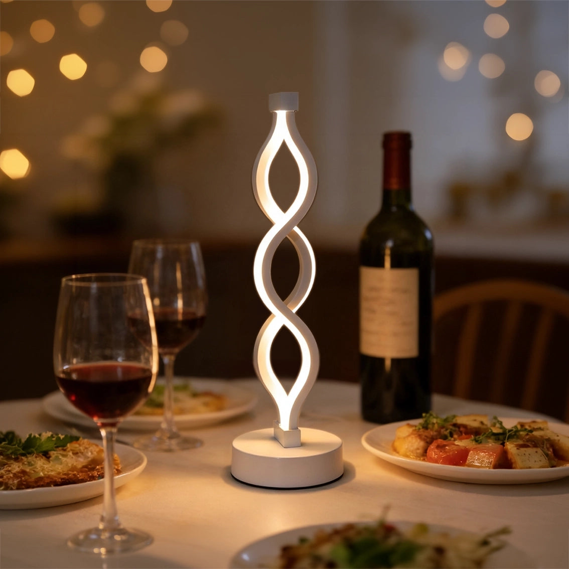 Lampe a poser design noire table diner