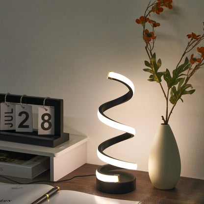 Lampe à poser design spirale noir neutre