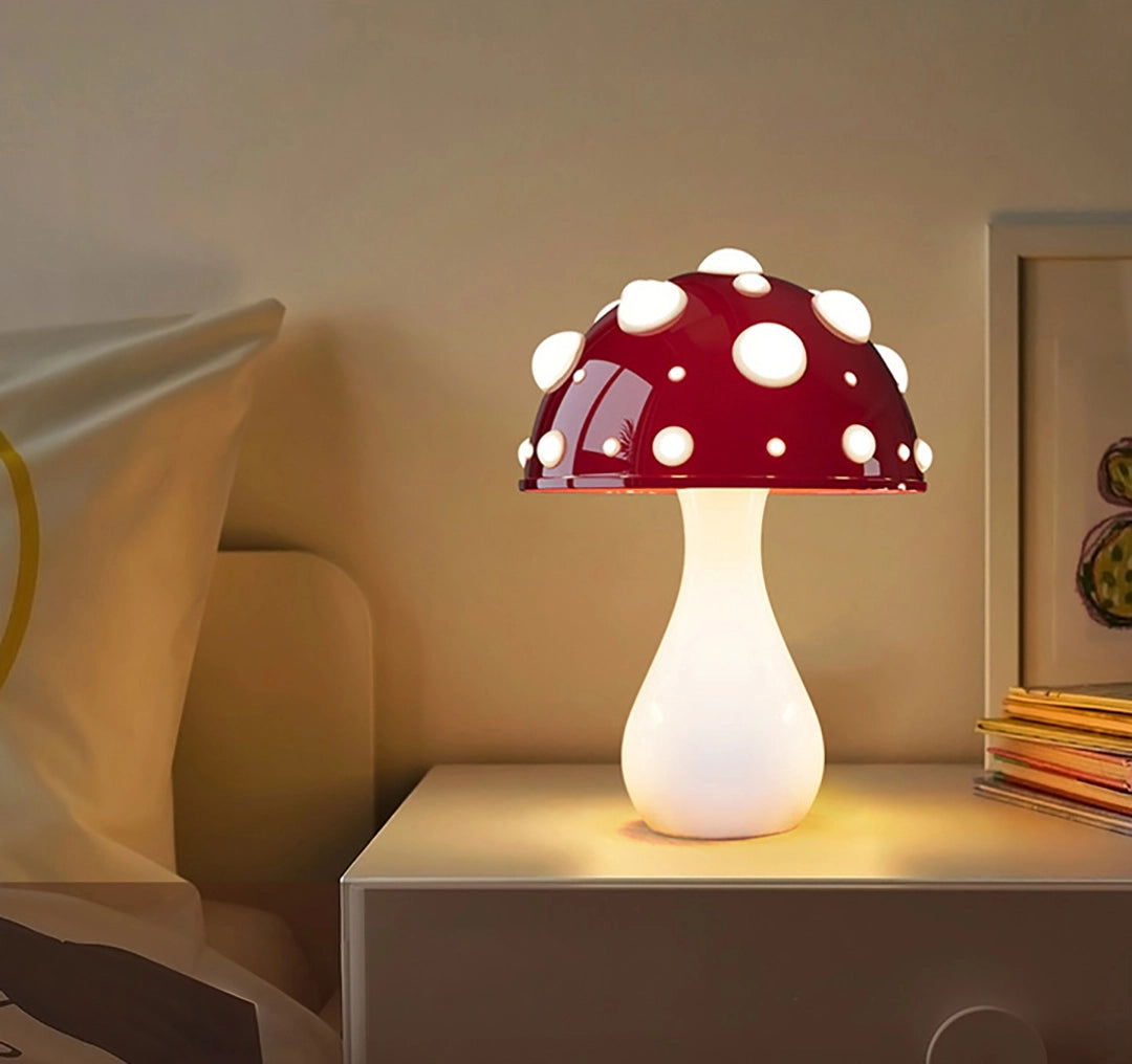 Lampe champignon chevet lit