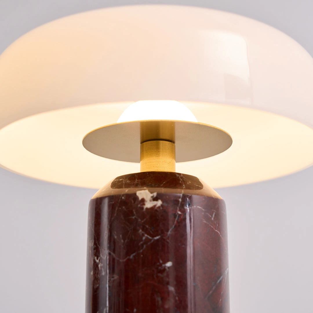 Lampe champignon design marbre chapeau