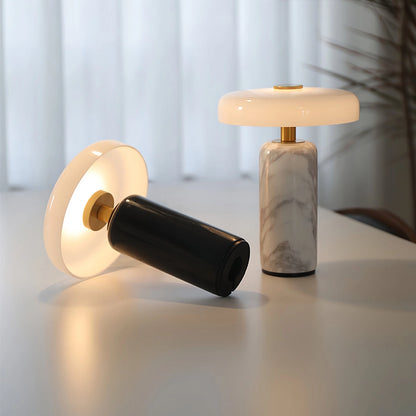 Lampe champignon design marbre deux