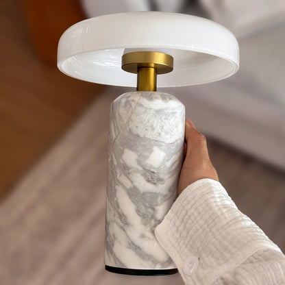 Lampe champignon design marbre main