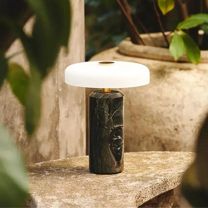 Lampe champignon design marbre noire