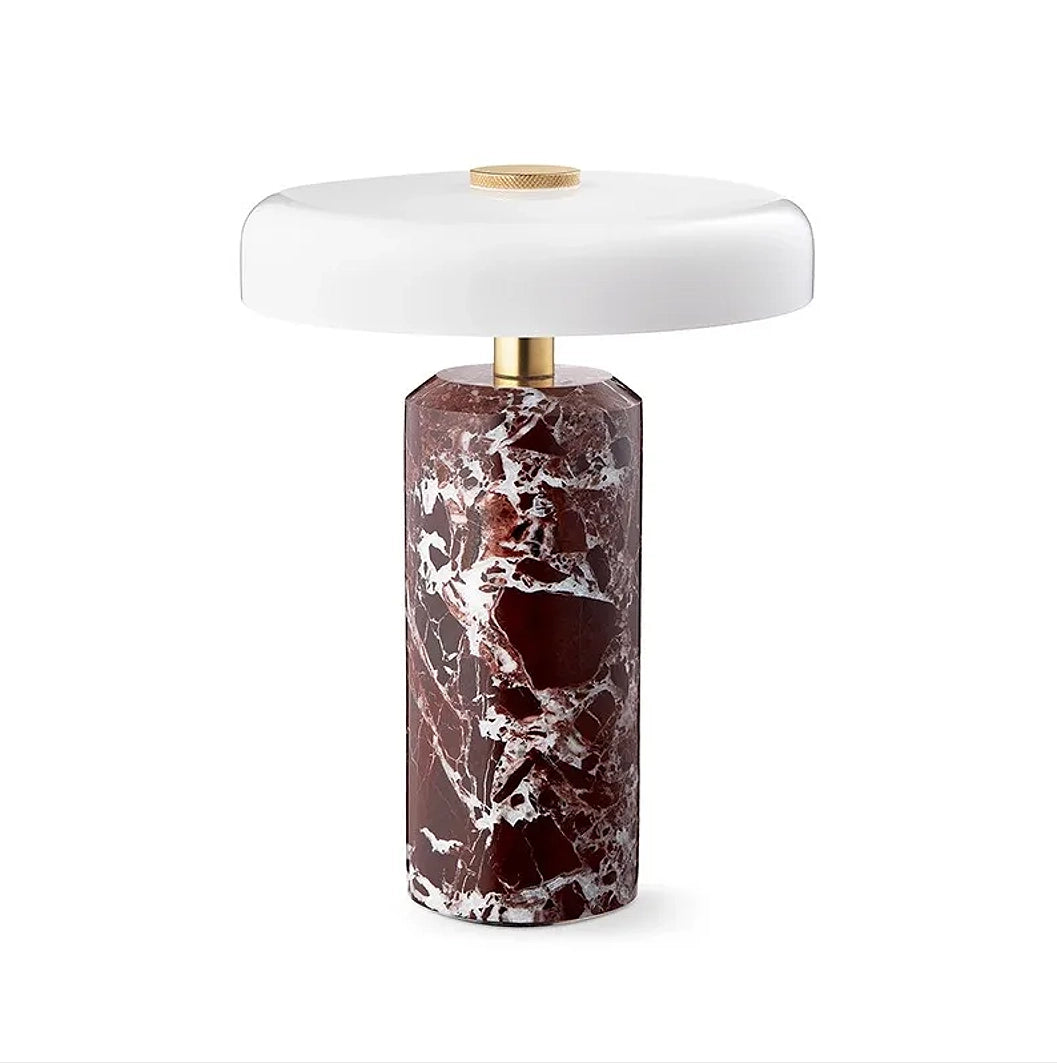 Lampe champignon design marbre rouge
