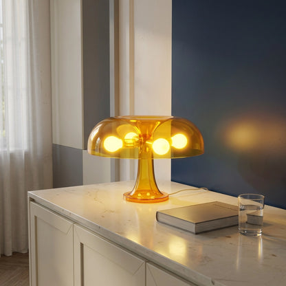 Lampe champignon jaune transparent