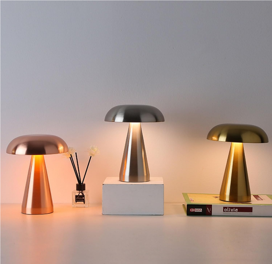 Lampe champignon métal présentation