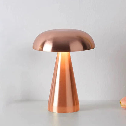 Lampe champignon or rose