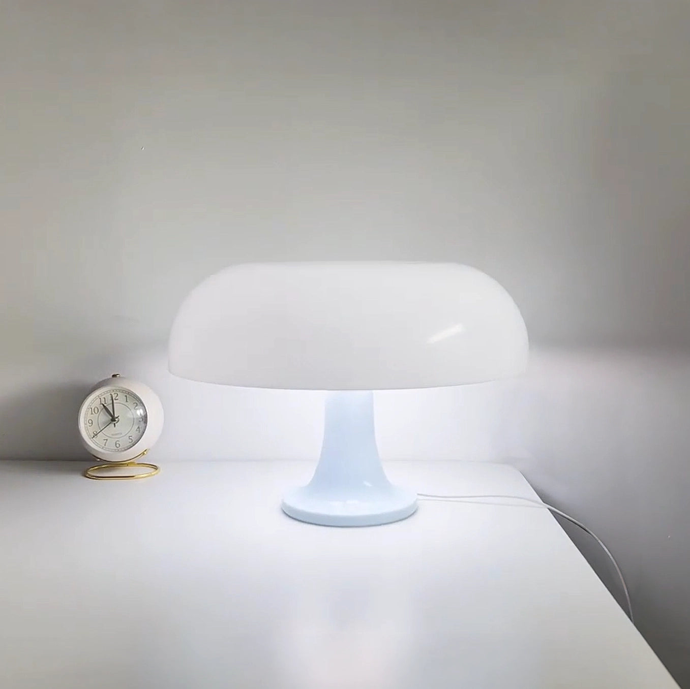 Lampe champignon orange blanc