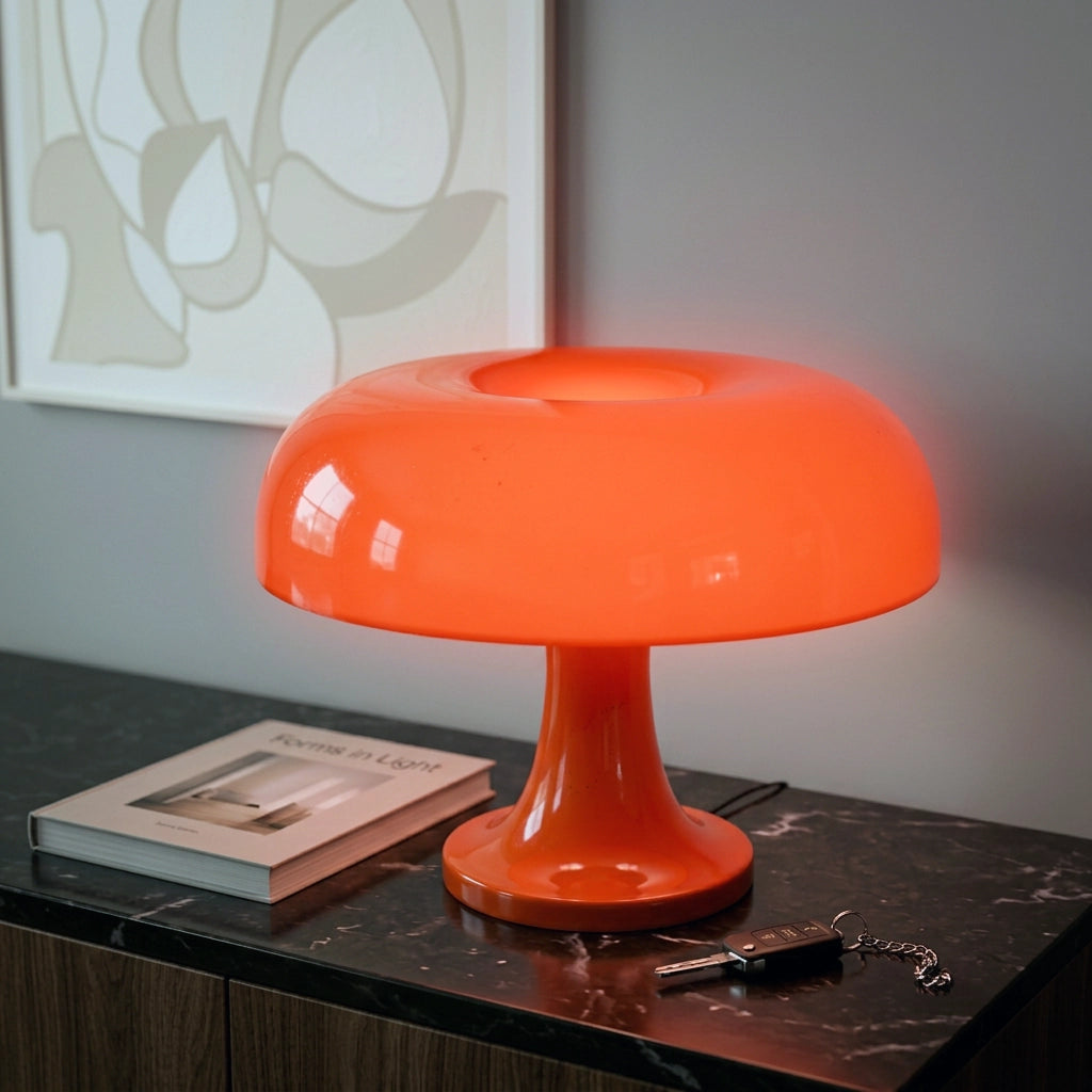Lampe champignon orange clef