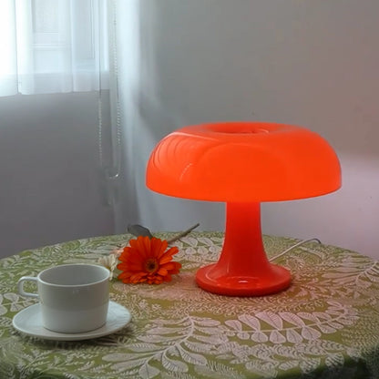 Lampe champignon orange fleur tasse