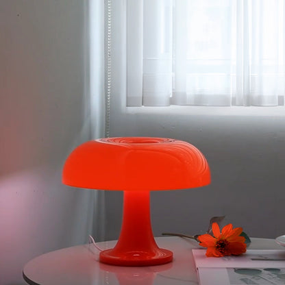 Lampe champignon orange fleur