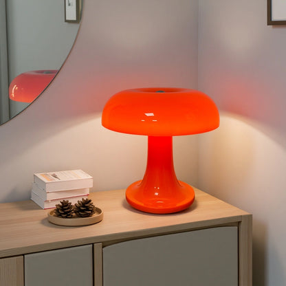 Lampe champignon orange miroir