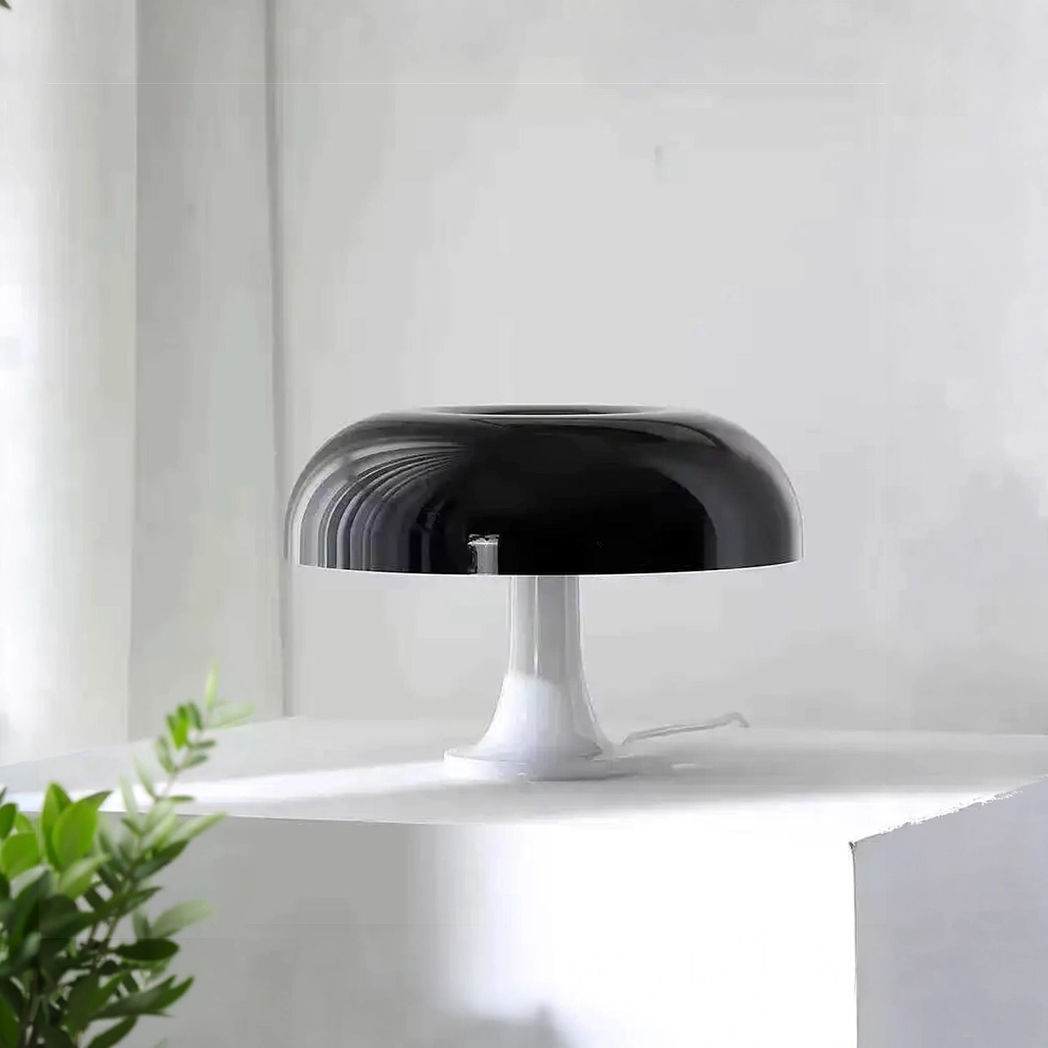 Lampe champignon orange noir blanc