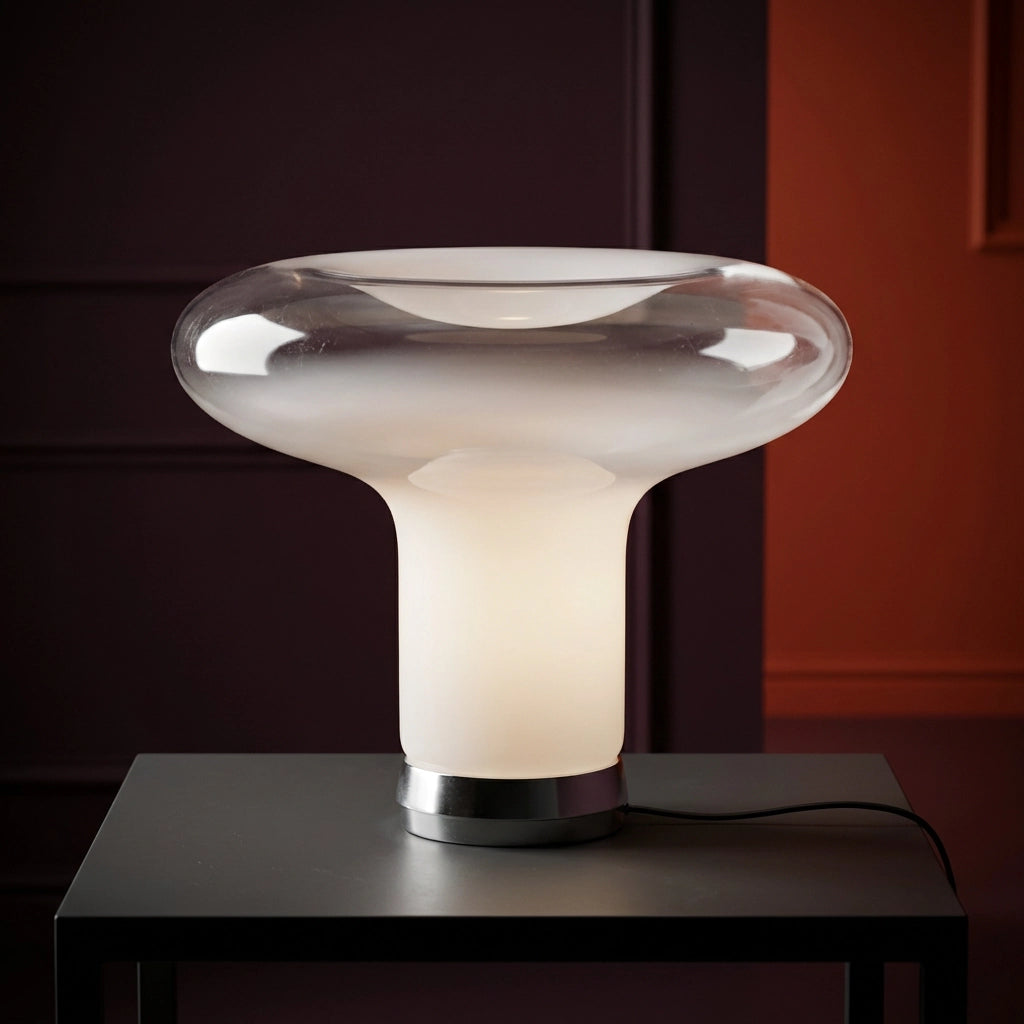 Lampe champignon pure design bordeau orange