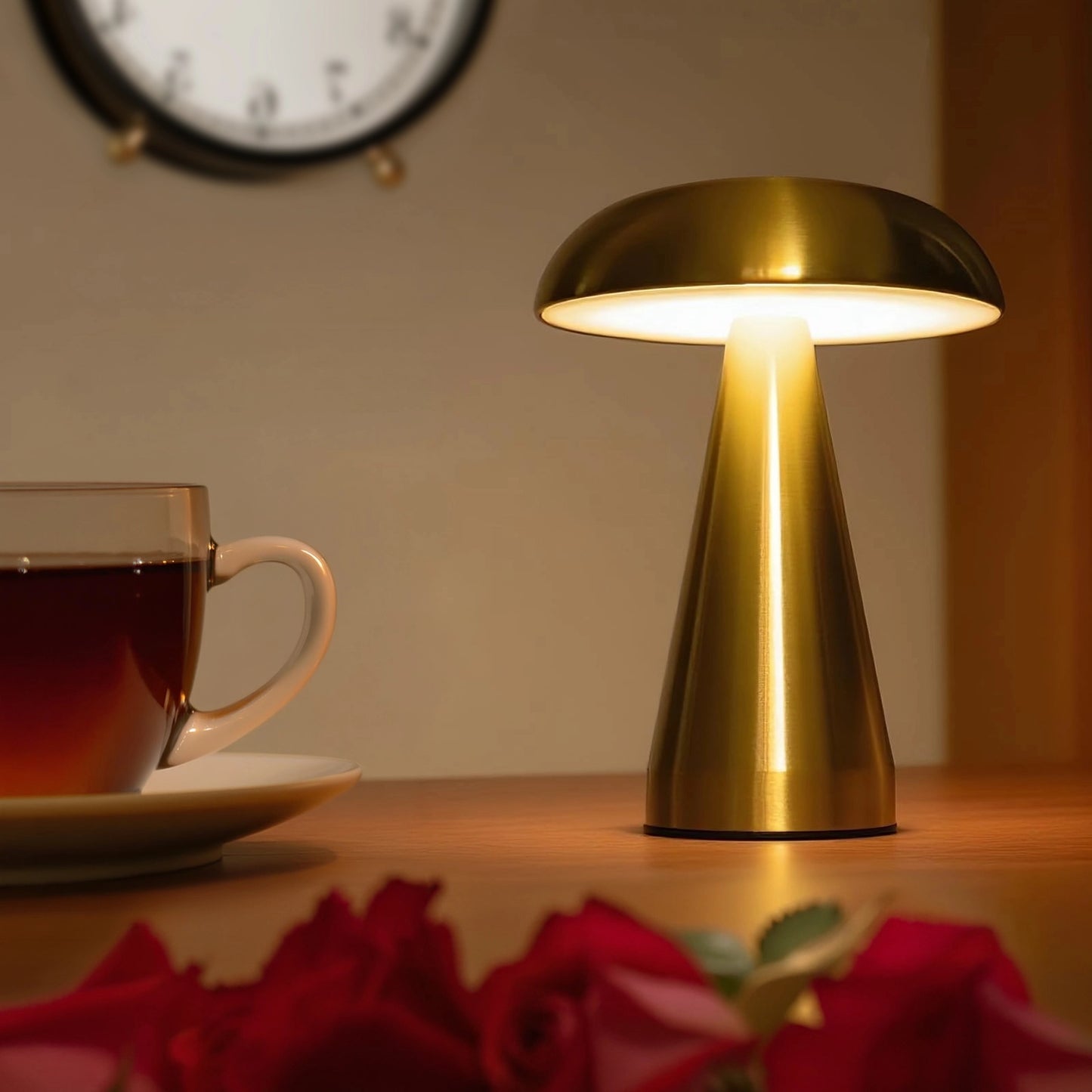 Lampe champignon roses horloge
