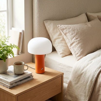 Lampe de chevet champignon orange chambre