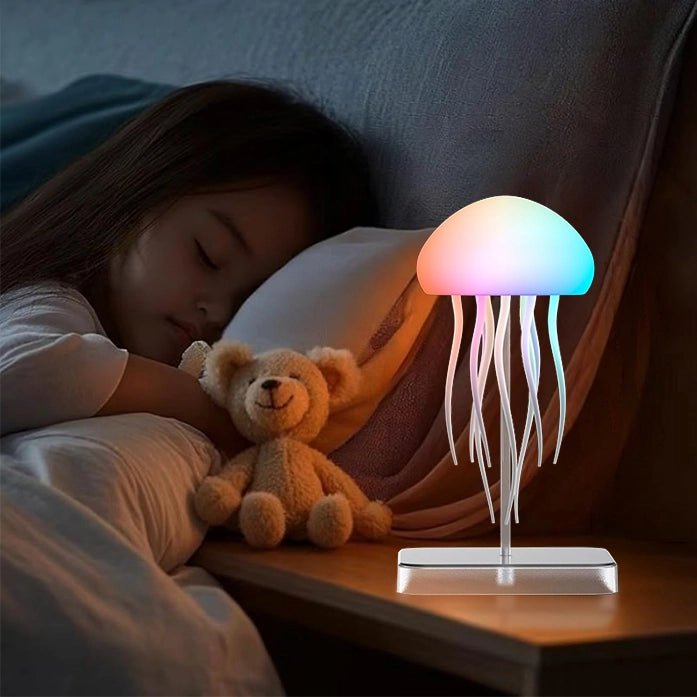 Lampe de chevet design méduse fillette endormie