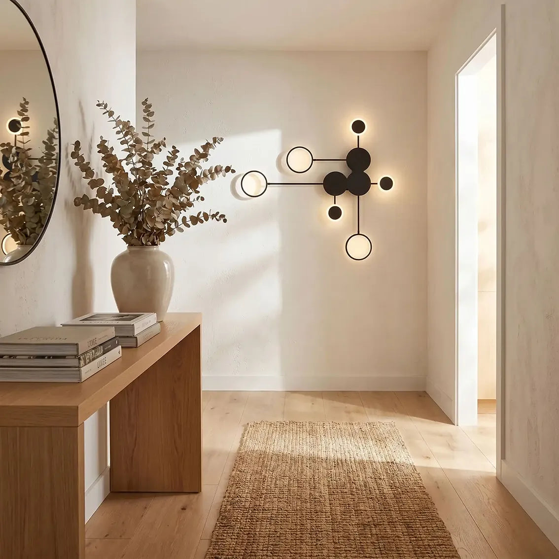 applique murale design noir minimaliste couloir