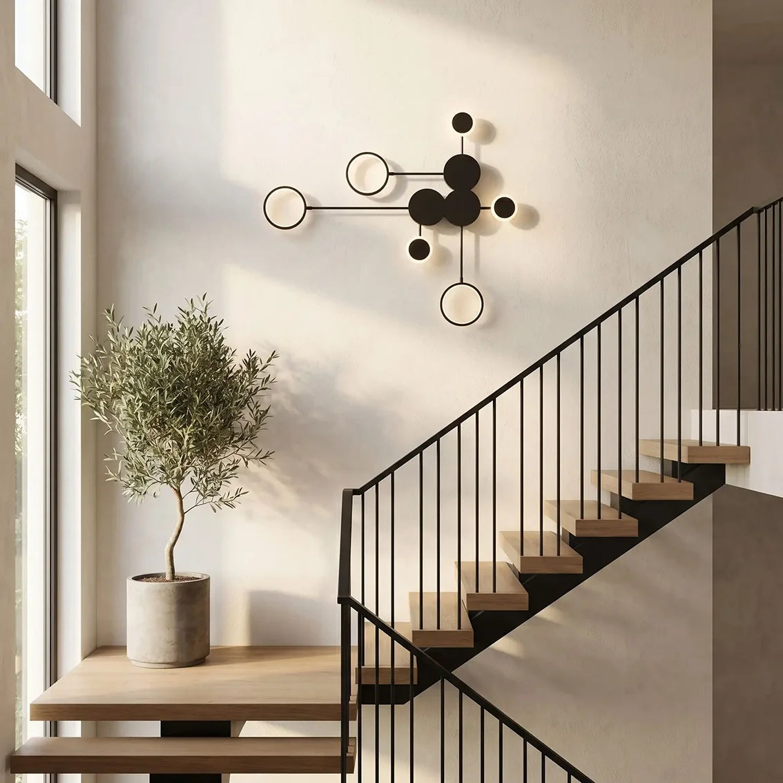 applique murale design noir minimaliste escalier