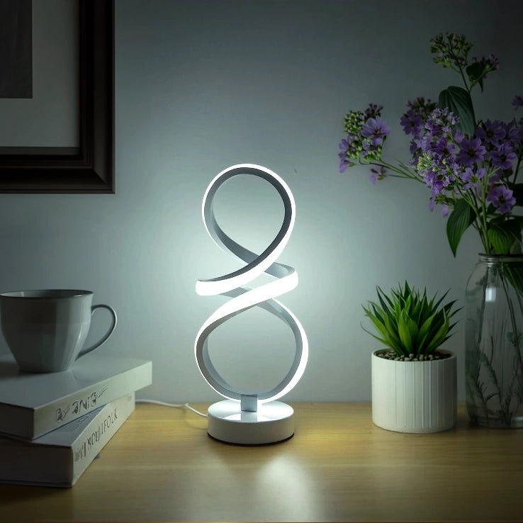 lampe a poser bande led design blanche cadre fleurs