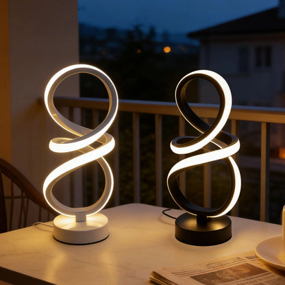 lampe a poser bande led design noir blanc