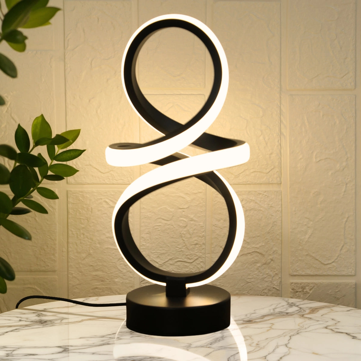 lampe a poser bande led design noire mur