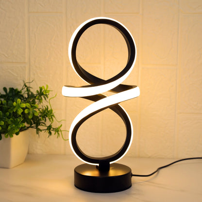 lampe a poser bande led design noire plante