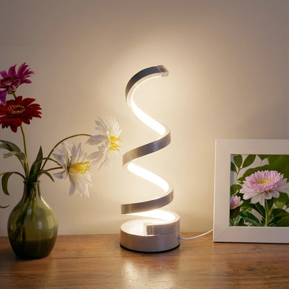 lampe à poser design spirale blanc vase