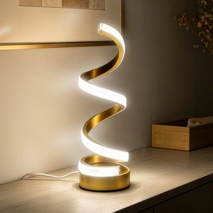 lampe à poser design spirale or entrée coupée zoom