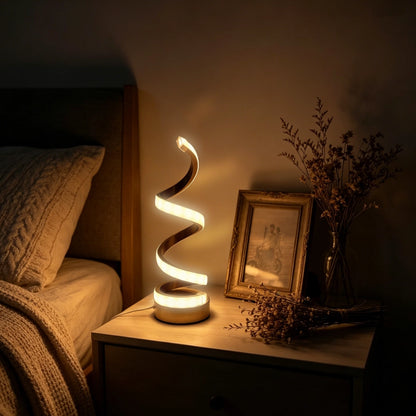 lampe à poser design spirale or lit