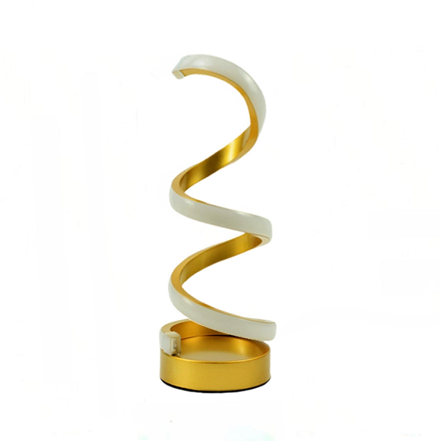lampe à poser design spirale or
