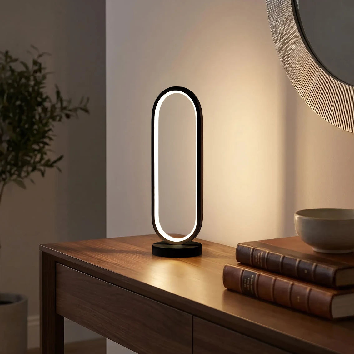 lampe à poser ovale console entrée