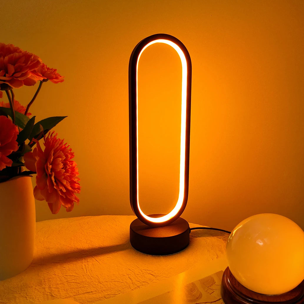 lampe à poser ovale table fleurs boule