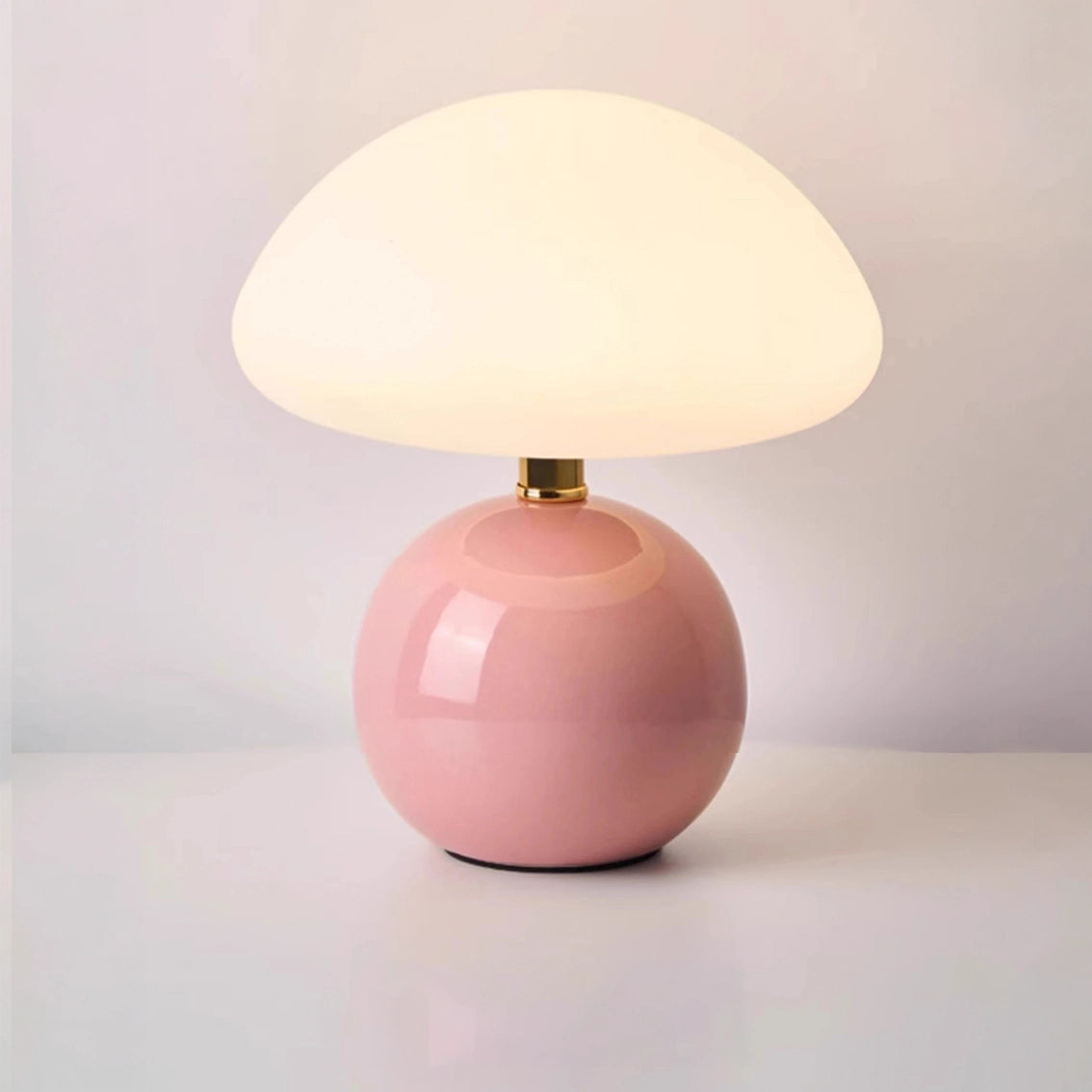 lampe champignon design rose variante