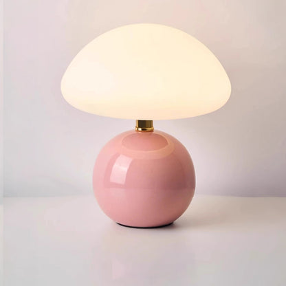 lampe champignon design rose variante