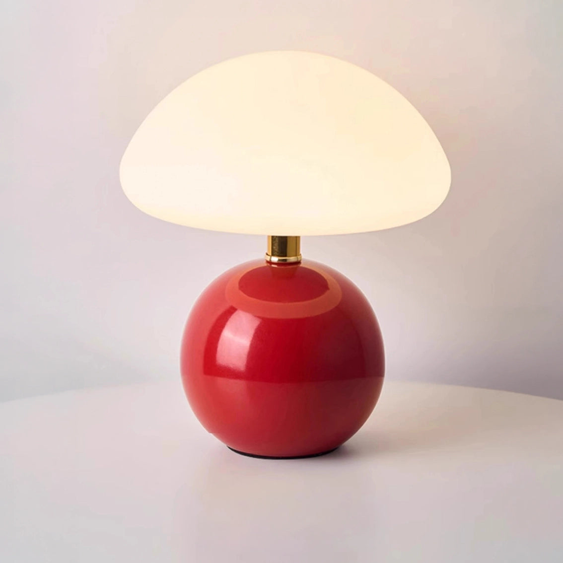 lampe champignon design rouge variante