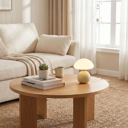 lampe champignon design verte table basse salon