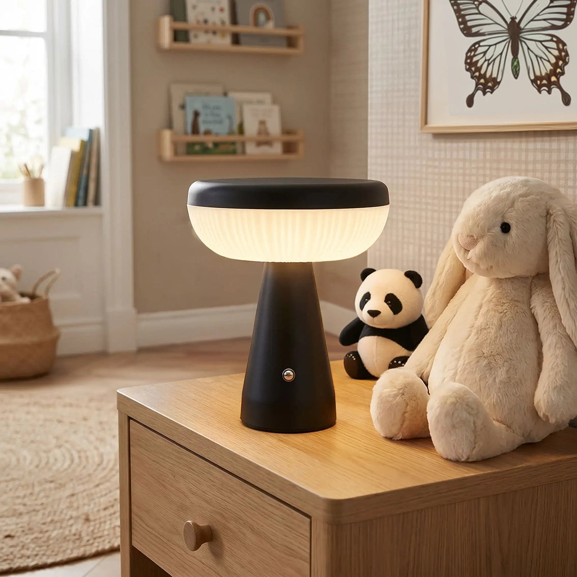 lampe champignon orange noire jouets