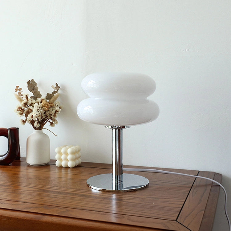 lampe de table verre vintage blanche