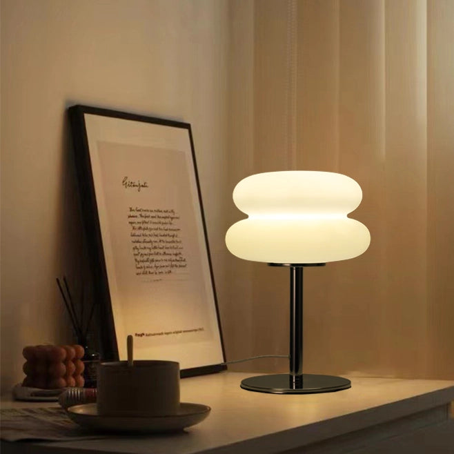 lampe de table verre vintage crème cadre tasse