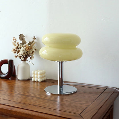 lampe de table verre vintage crème
