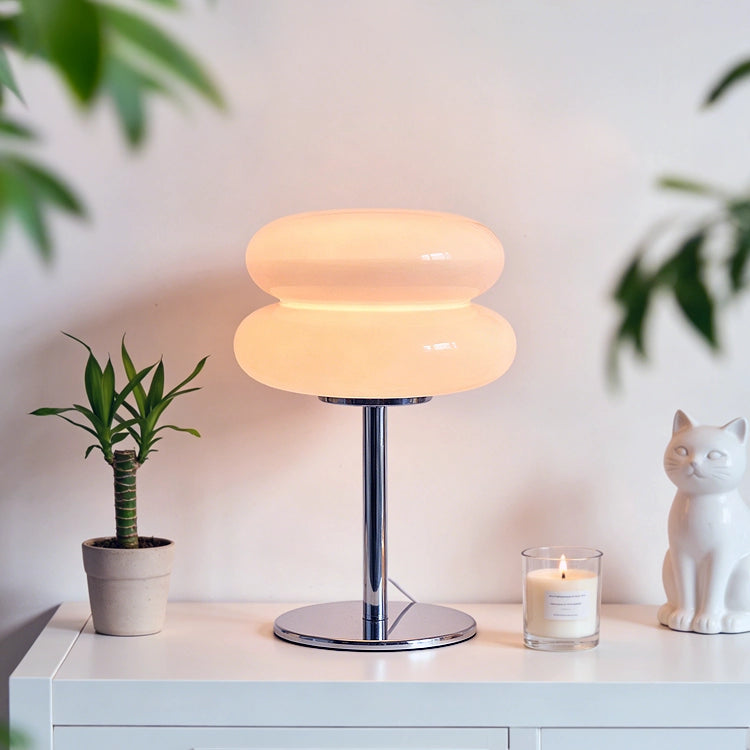 lampe de table verre vintage orange chat