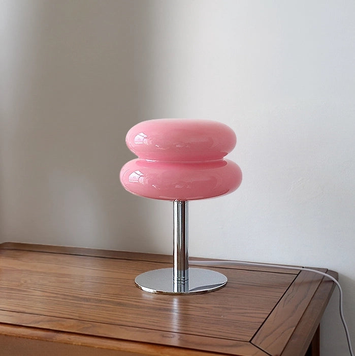 lampe de table verre vintage rose variante
