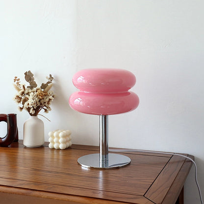 lampe de table verre vintage rose