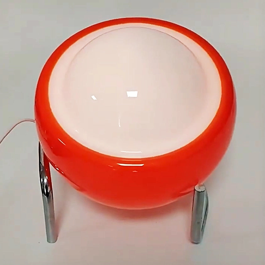 lampe en verre orange boule oeuf face