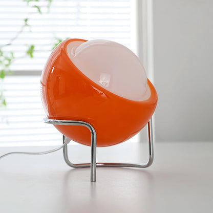 lampe en verre orange boule oeuf fenêtre plante