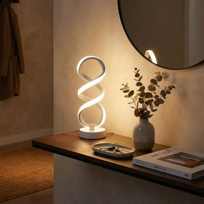 lampes a poser led infinie blanche console entrée